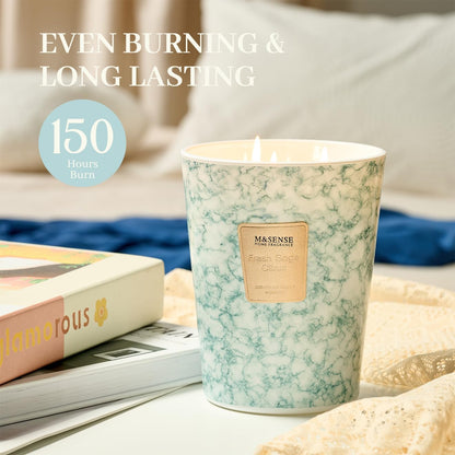 M&SENSE FreshSage Citrus Scented Candles for Home, 3-Wick Highly Scented Jar Candles, Extra Large Candle 35 Oz 150 Hours Long Lasting Burning, Relaxing Aromatherapy Candle for Stress Relief,Meditation