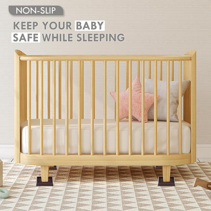 Non Slip Furniture Pads, 1.5” Round Rubber Caster Cups, 12 Pcs Furniture Coasters, Anti-Slip Gripper, Anti Slide Furnitures Feet Floor Protectors for Bed Couch Stoppers - Brown