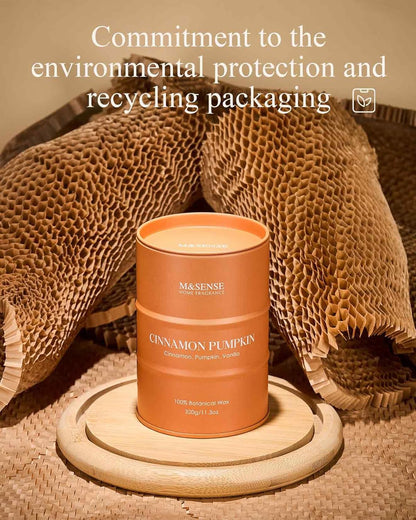 M&SENSE Cinnamon Pumpkin Scented Candles Natural Non Toxic, Aromatherapy Candle for Stress Relief Meditation Relaxing, Housewarming Gifts for Women Men, 11.3oz 70 Hour Long Burning