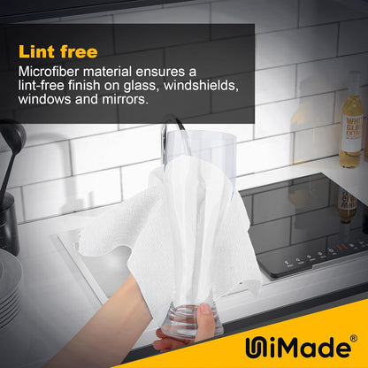 Shop Rags, 100 Sheets Microfiber Cleaning Cloth Commercial Grade Washcloths Lint-Free Bulk Shops Towels for Cars Mechanic Restaurant Garage Housekeeping, 11"x 9", White