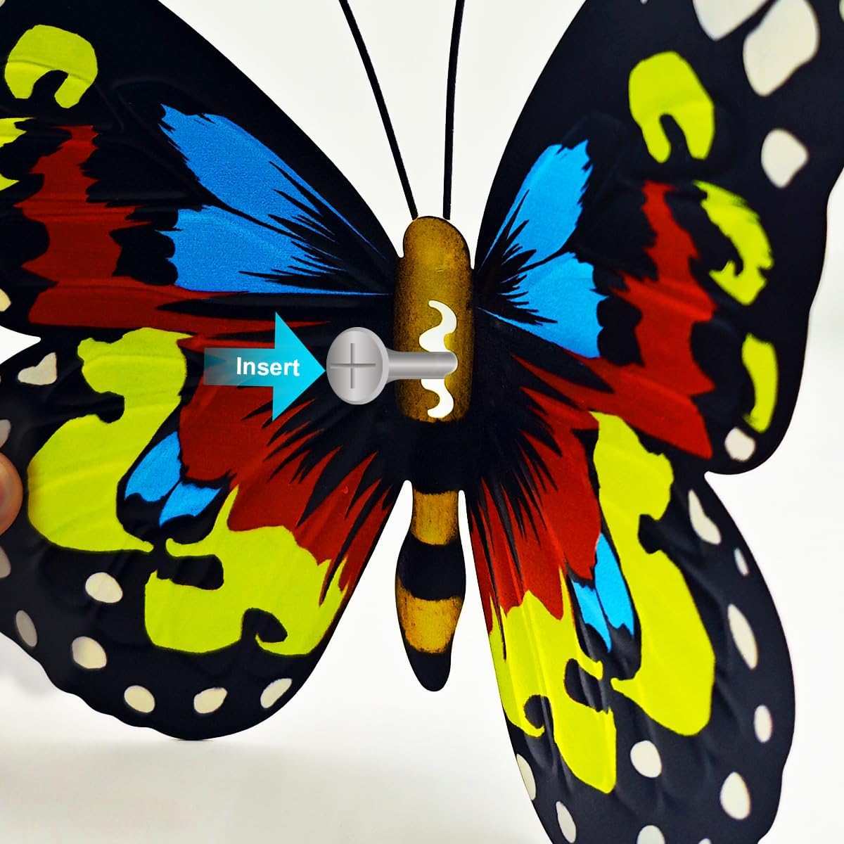 EOORAU Metal Butterfly Wall Art Outdoor Decor - 4 Pack 9.8in Butterflies Wall Sculpture Hanging Decor for Home Yard Patio Garden Decoration (4 Colors)