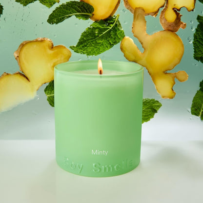 Boy Smells Mint Candle - 8.5 oz Fancy Candle with Ginger, Wild Mint, and Cedarwood- Up to 50-Hour Burn - Cotton Wick