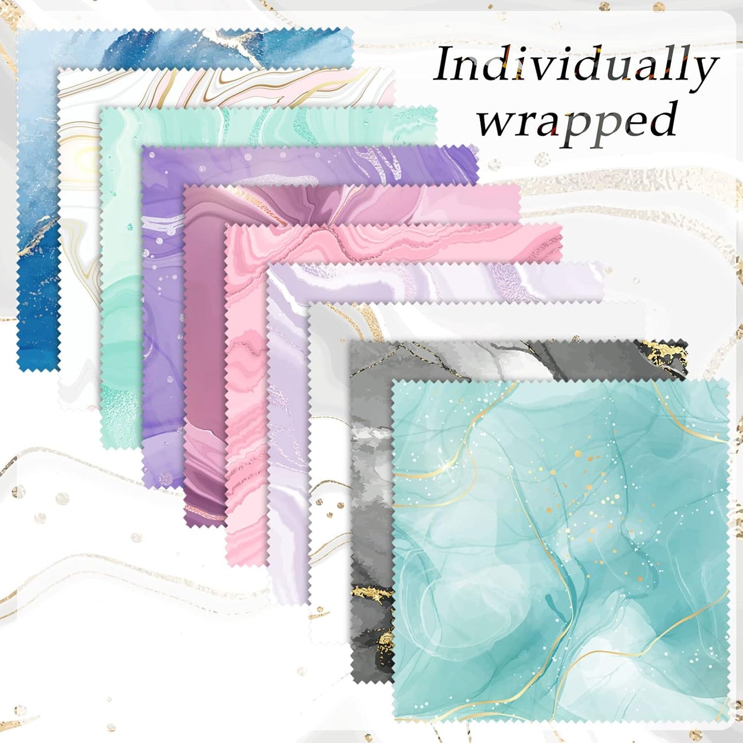 Sinmoe 20 Pcs Microfiber Cleaning Cloth Cute Marble Design Microfiber Cloth Soft Gifts Multicolor Glasses Cleaner Wipes for Eyeglasses Camera Lens Cell Phone Screens Glasses, 6 x 6 Inches