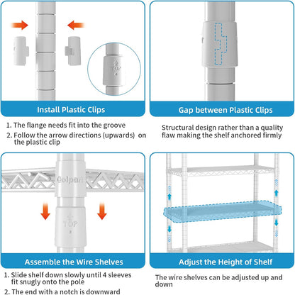 Over Washer and Dryer Shelves,2 Tier Adjustable Height Wire Shelving Laundry Room Storage Organization Clothes Drying Rack with Hanger Rod&Hooks,Space Saving Organizers Shelf,White