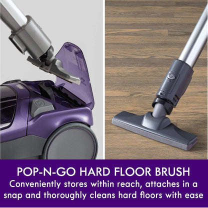 Kenmore 600 Series Pet Friendly Lightweight Bagged Canister Vacuum with Pet PowerMate, Pop-N-Go Brush, 2 Motors, HEPA Filter, Aluminum Telescoping Wand, Retractable Cord and 4 Cleaning Tools, Purple