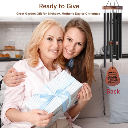 Wind Chimes for Outside, 32" Butterfly Windchime for Outdoor, Butterfly Gifts for Women Mom Sister, Garden Patio Gift Ideas for Friend Co-Worker (Black)