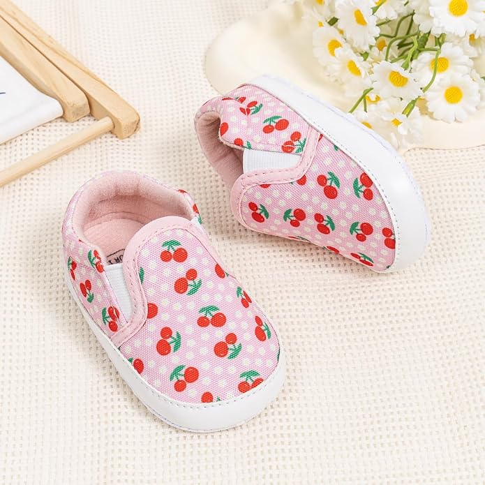 Morbido Infant Baby Boys Girls Canvas Sneaker Toddler Slip On Anti Skid Newborn First Walkers Candy Shoes for 0-18 Months