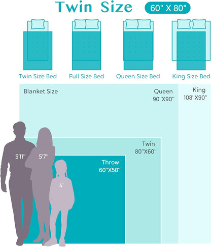 Joiedomi Twin Blanket for Couch, Sage Green Checkered Knitted Blankets Gifts for Women Mom Girls, Cozy Cute Soft Throw Home Room Decor Aesthetic Women Mothers Birthday Gifts 60x80 Inches