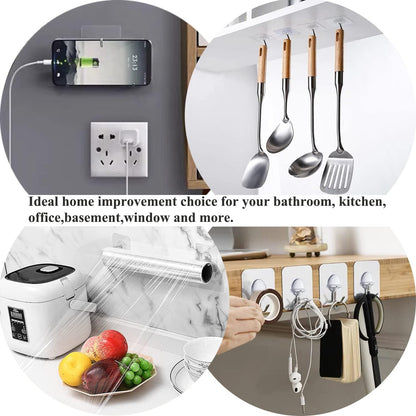 JINSHUNFA Adhesive Wall Hooks for Hanging Heavy Duty Towel Coat Hooks Waterproof Transparent Hook for Bathroom Shower Kitchen Keys Door Outdoor Home Improvement Utility Hook 8 Pack