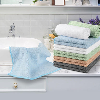 Orighty Washcloths Bulk Towels Set 50 Pack, Highly Absorbent and Soft Feel Microfiber Face Cloths, Multi-Purpose Wash Cloths & Hand Towels for Bathroom, Hotel, Spa, and Gym, 12x12 Inch, Multi-Color