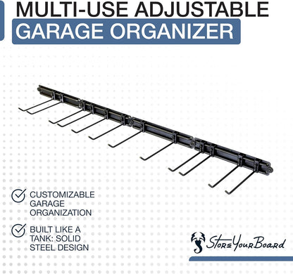 StoreYourBoard Garage Tool Organizer Wall Mount – Heavy Duty Garage Wall Organizer for Garage Organization and Storage, Broom Holder Wall Mount for Gardening Tools & Yard Tools – 64" Holds 600 lbs