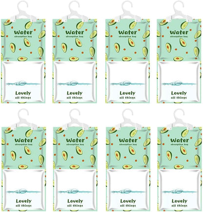 AOPANDA Moisture Absorbers Packets, 8 Pack - Eliminates Musty Odors for Fresher, Cleaner Air, Humidity Packs, Dessicant Packets, Hanging Closet Dehumidifier Bags（pawpaw）