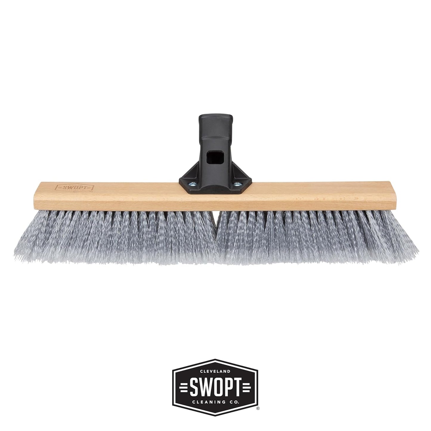 SWOPT 18” Premium Multi-Surface Push Broom Head — Indoor and Outdoor Push Broom — Cleaning Head Interchangeable with All SWOPT Cleaning Products for More Efficient Cleaning and Storage