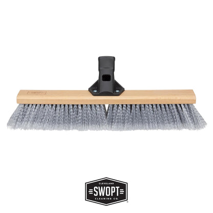 SWOPT 18” Premium Multi-Surface Push Broom Head — Indoor and Outdoor Push Broom — Cleaning Head Interchangeable with All SWOPT Cleaning Products for More Efficient Cleaning and Storage
