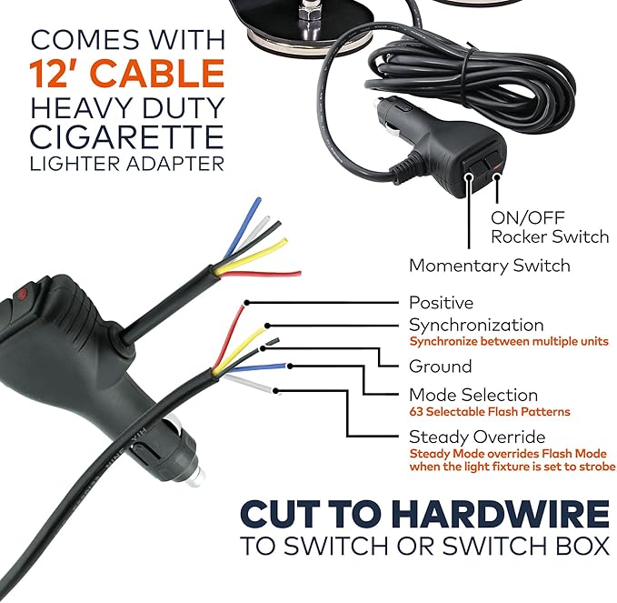 LAMPHUS NanoFlare NFMB40 12" 12V 40W AMBER LED Strobe Mini Light Bar [Magnet/Permanent Mount] Yellow Rooftop Rotating Safety Flashing Emergency Warning Beacon Lightbar for Work Truck Vehicle