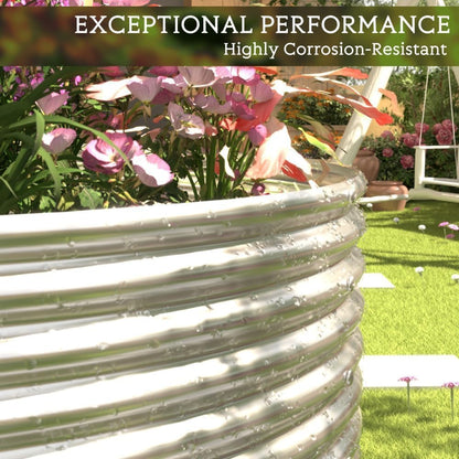 FRIZIONE 2pcs Tall 4x2ft Galvanized Raised Garden Bed Outdoor,Steel Garden Bed for Vegetables,Above Ground Garden Box for Flower,Metal Raised Beds for Gardening