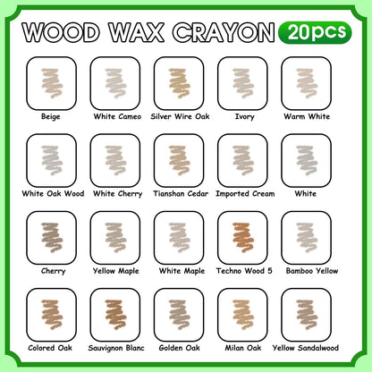 Furniture Markers Touch Up, 20 Colors Wood Filler Sticks, Wood Wax Crayons for Repairing Scratches, Scuffs, Cracks, Holes on Furniture, Floors, Cabinets, Tables, and Doors - Light Color Series