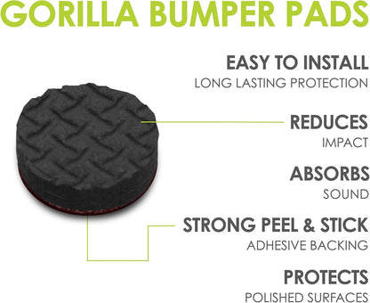Slipstick GorillaBumperPads Premium Cabinet Door Bumpers 3/8” Round Non Slip Pads, Cabinet Stoppers, Bumpers for Drawers, Cupboards, Cutting Boards, Glass Tops, Picture Frames, 64 Gripper Dots