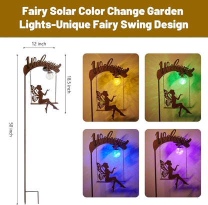 HONGLAND Solar Garden Lights Outdoor Decor, Solar Fairy Lights Outdoor Moon Decor, Housewarming Ornaments for Patio, Lawn, Yard, Pathway - Unique Gardening Gifts for Women Mom Grandma
