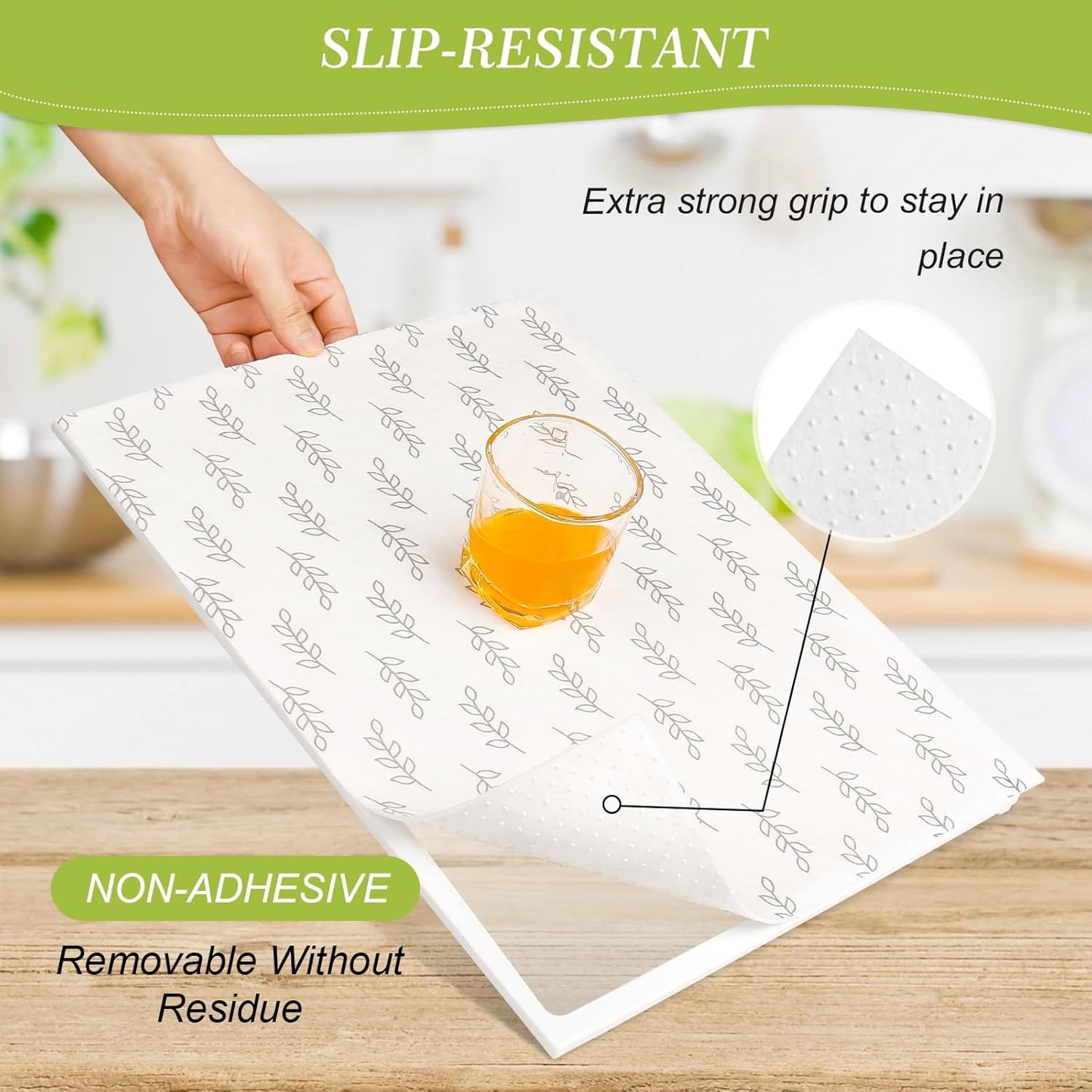 Cooyes 17.7" x 24" Refrigerator Liners Non-Slip Washable Refrigerator Drawer Liners Absorbent Refrigerator Mats Home Kitchen Gadgets Accessories Organization