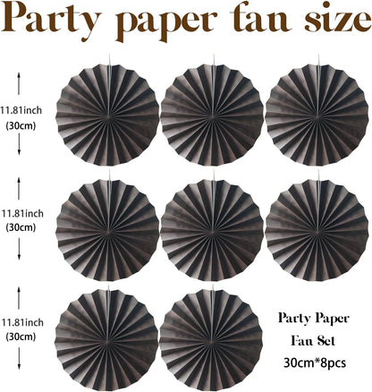 Coffee Party Decorations,Coffee Birthday Decorations,Party Events Accessories,Coffee Themed Party Decorations,Coffee Party,Friends Themed Party12in Hanging Paper Fans 30 Color DIY Set(Coffee))