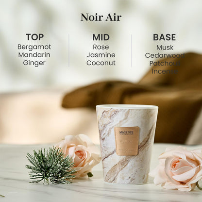 M&SENSE NoirAir Scented Candles for Home, Lead-Free Wick Highly Scented Jar Candles, 14.1 Oz 80 Hours Lasting Burning Candles Gifts for Women, Relaxing Aromatherapy Candle for Stress Relief