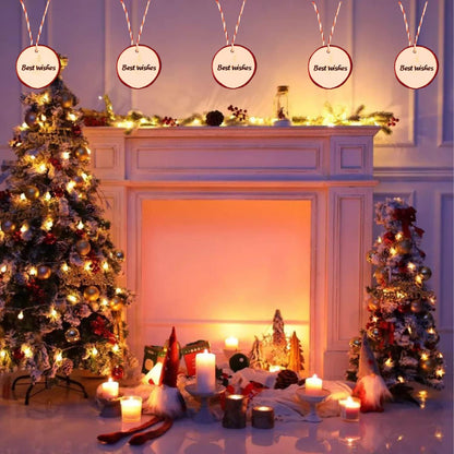 Wood Slices 30 Pcs 2.4-2.8 inches TICIOSH Craft Unfinished Wood kit Predrilled with Hole Wooden Circles for Arts Wood Slices Christmas Ornaments DIY Crafts