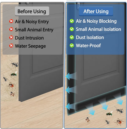 Weather Stripping Door Draft Stopper Flexible Self Adhesive Silicone Door Seal Strip for Glass Doors Windows and Shower Glass Gaps, 2 Inch Wide X 40 Feet Long, Black