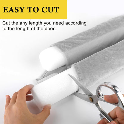 fowong Door Draft Stopper Double Side Adjustable Seal Bottom of Doors 30" to 36" Noise Blocker Cover Gap up to 1.5" Soundproof Interior Front Draft Guard Grey