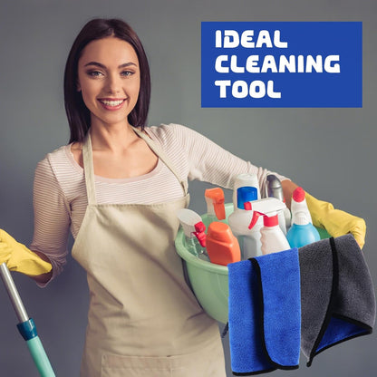 Tallew 50 Pcs Microfiber Towels 16 Inch x 16 Inch Microfiber Cloth Car Drying Towels for Cars Washing Polishing Office Windows Cleaning Household Supplies (Blue,Gray)