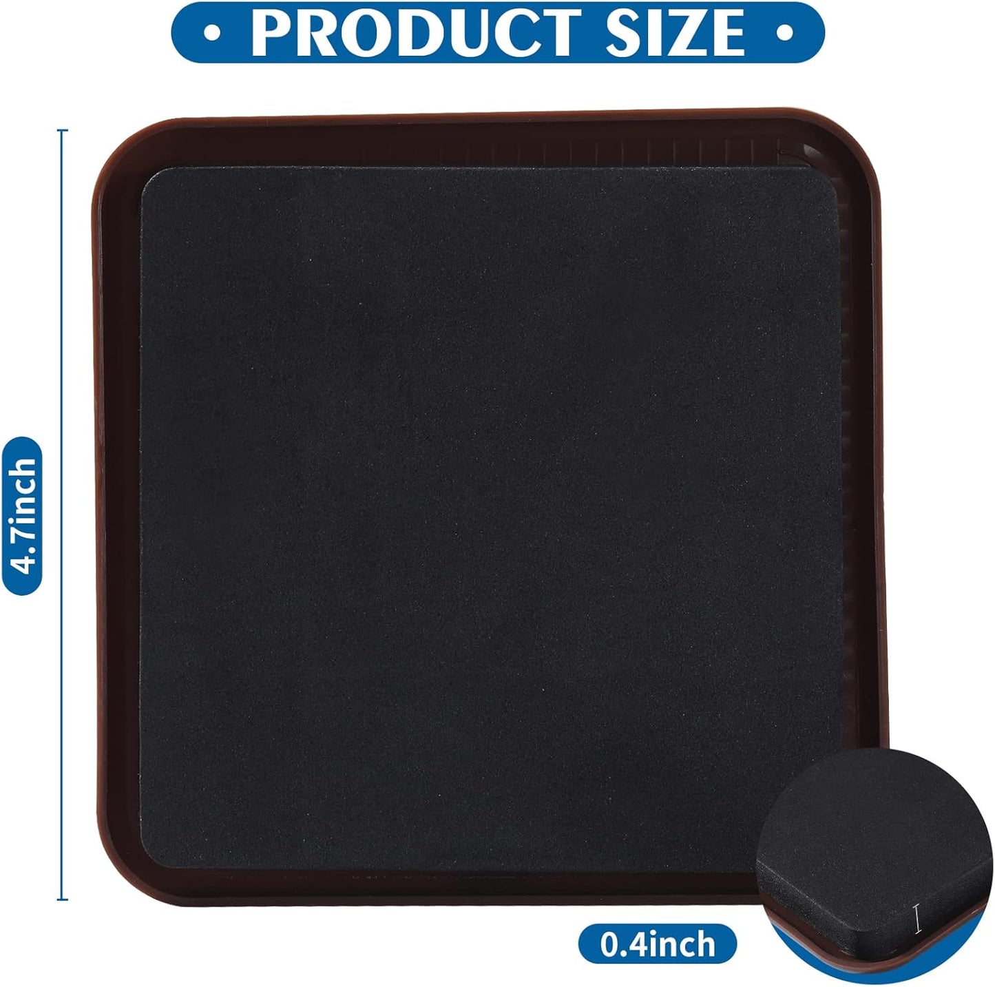 Furniture Sliders, 8pcs 4.7 inch Square Furniture Moving Kits Carpet Sliders for Moving Furniture, Heavy Duty Furniture Movers - Protect The Surface of Carpet, Easily Move Any Items!