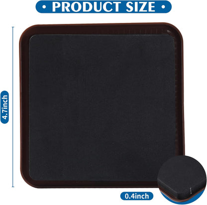 Furniture Sliders, 8pcs 4.7 inch Square Furniture Moving Kits Carpet Sliders for Moving Furniture, Heavy Duty Furniture Movers - Protect The Surface of Carpet, Easily Move Any Items!