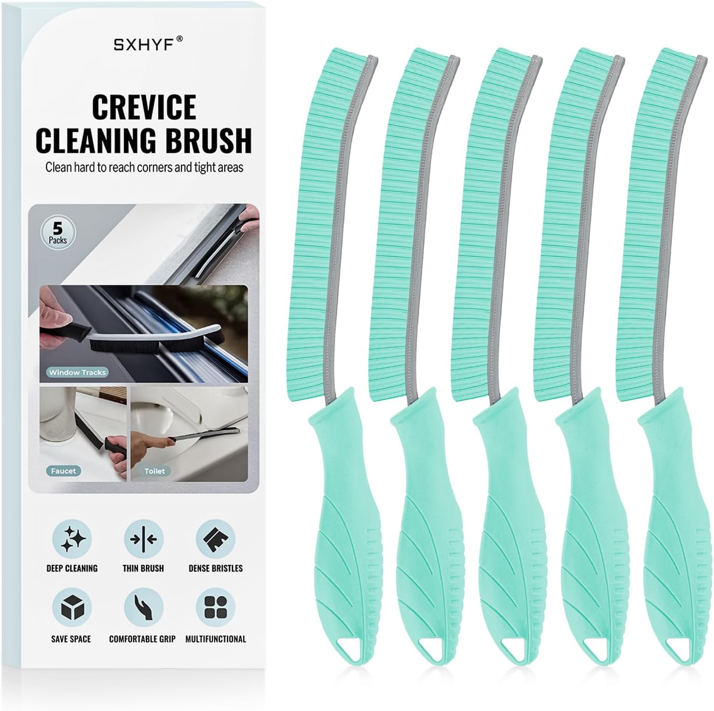 SXhyf Cleaning Brush - Hard Bristle Crevice Cleaning Brush, Multifunctional Gap Scrub Brush, Kitchen Essentials, Bathroom Cleaner Tools for Household Use, Home, Window, Toilet, Stove