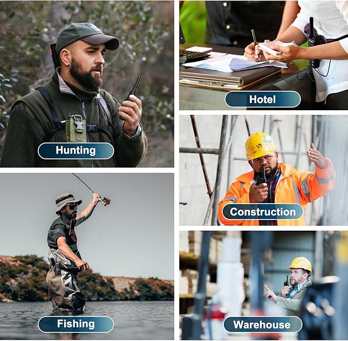 KETELESE T1 Walkie Talkies Long Range with Acoustic Tube Earpiece, Portable USB Type C FRS Two Way Radios, Rechargeable Walky Talky for Adults, NOAA, VOX for School Restaurant Church (4 Pack)