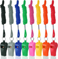 8-Pack Colorful Plastic Whistles with Lanyards - 120dB Loud Sports Whistles for Coaches, Teachers, Emergency Kits & Events