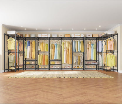 VIPEK V40 Plus Extra Large Clothes Rack Heavy Duty Clothing Rack for Hanging Clothes, Multi-Functional Closet Organizer System Freestanding Wardrobe Closet for Bedroom, Max Load 1300lbs, Black