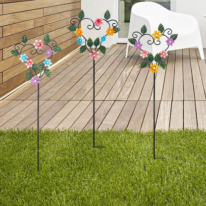 Metal Flowers Decorative Garden Stakes, 22.1 ''H Heart Shape Metal Flowers for Outside Yard Art Garden Stakes,Spring Outdoor Decor Housewarming Present for Women Mom Grandma
