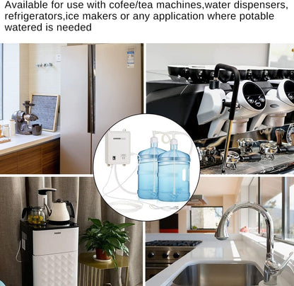 Bottle Water Dispenser Pump System, 20ft 110V AC US Plug High Flow Bottled Water Dispensering with Dual Inlet for Home Kitchen Coffee Tea Machines Water Dispenser Ice-Maker Refrigerator