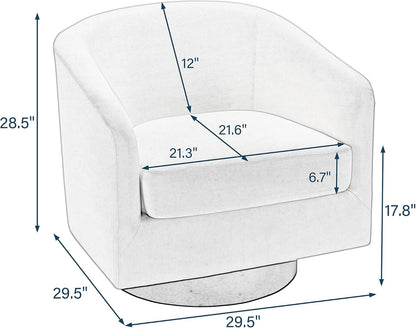 Swivel Barrel Accent Chair, Modern Round Faux Leather Arm Chair for Living Room, Bedroom, Comfy Club Reading Chairs for Adults(Faux Leather, Coffee, Set of 1)