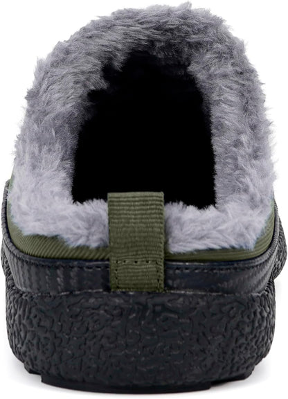 Womens Mens House Slippers Slip on Snow Winter Warm Fully Fur Lined Slippers Indoor Outdoor Shoes