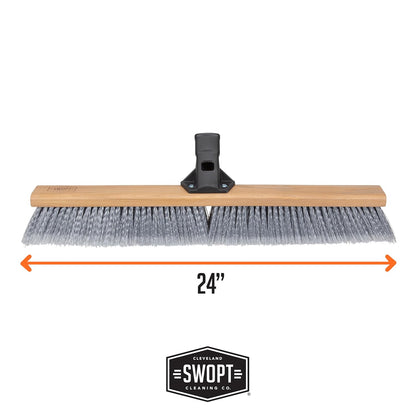 SWOPT 24” Premium Multi-Surface Push Broom Head — Indoor and Outdoor Push Broom — Cleaning Head Interchangeable with All SWOPT Cleaning Products for More Efficient Cleaning and Storage