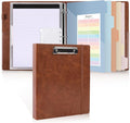 SKYDUE 3 Ring Binder with Clipboard,1 Inch Binder, 13.2" × 10.2" PU Clipboard Binder with Notepad & 5 Dividers with 5 Pockets, Labels, Clipboard Folder Great for School Office(Fit Letter Sized Paper)