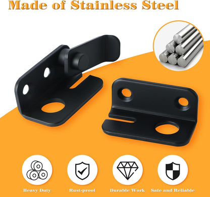 Alise Flip Latch Gate Latch Black,Shed Door Latch Barn Door Lock Shed Lock Shed Latch,Stainless Steel Locking Latches for Shed Barn Fence Chicken Dog Cage Window Cabinet Backyard Garage Doors,S-Size