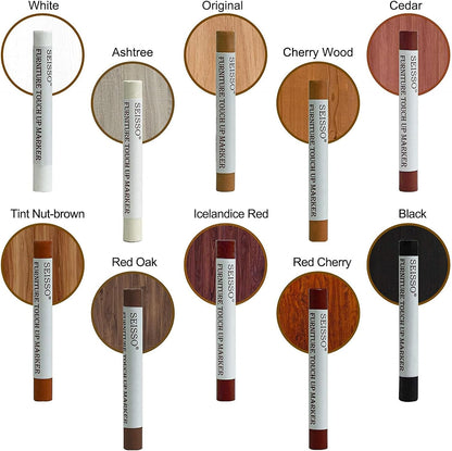 SEISSO Wood Filler Sticks, Furniture Wax Crayons for Scratches, 10 Pcs Wood Floor Repair Wax Filler Sticks, Touch Up Wax Sticks Repair Kit for Scratches, Holes, Floor, Laminate, Carpenters