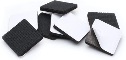 Slipstick GorillaPads CB150 Non Slip Furniture Pads/Rubber Grips (Set of 8) Self Adhesive Furniture Feet Floor Protectors, 1-1/2 inch Square, Black