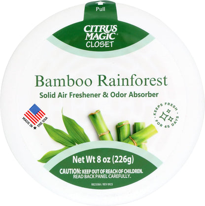 Citrus Magic For Closets Odor Absorbing Solid Air Freshener, Bamboo Rainforest, 8-Ounce, Pack of 3