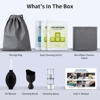 COLORCORAL Laptop Cleaning Kit Keyboard Cleaner Electronic Cleaning Product with 3pack Cleaning Gel, Computer Cleaning Brush Electronic Screen Cleaner for PC, Tablet, Phone, MacBook, Earbud, Car