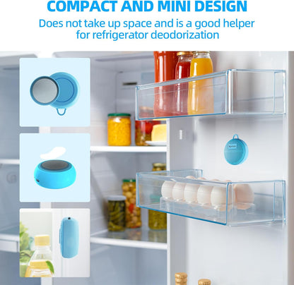 Refrigerator Deodorizer, Rechargeable Deodorizer, Fridge Deodorizer, Air Purifier, Suitable for Refrigerator, Car, Wardrobe, Shoe Cabinet, Better Than Baking Soda and Charcoal（Blue）