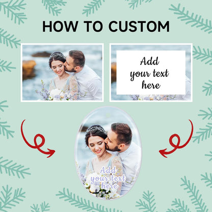 Personalized Christmas Ornaments 2025 Ceramic Custom Picture Text Hanging Ornament Customized Christmas Tree Decorations Keepsake Gift for Family Couples Xmas Tree Home Decor