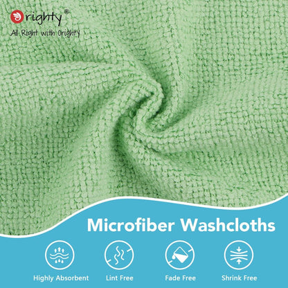Orighty Wash Cloths Bulk Towels Set 200 Pack, Highly Absorbent and Soft Feel Microfiber Face Cloths, Multi-Purpose Washcloths & Hand Towels for Bathroom, Hotel, Spa, and Gym, 12x12 Inch, Multicolor